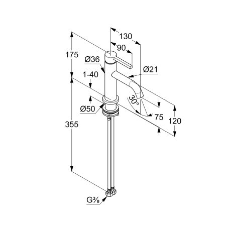 Смеситель для раковины Kludi Nova Fonte 200283915 черный матовый